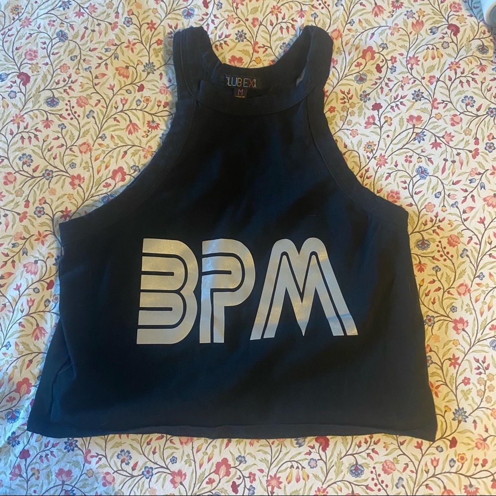 Dolls Kill Club xx BPM reflective crop top size M